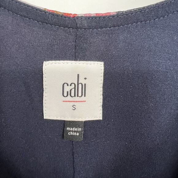 CAbi Fairy Tale Floral Cold Shoulder Blouse Top Women's Size S Small Navy Blue - Picture 2 of 5